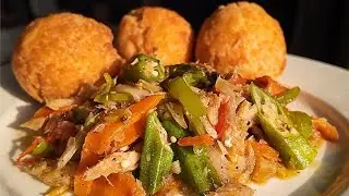 JAMAICAN FRIED SALTFISH AND OKRA WITH FRIED DUMPLINGS | A Real Yard Style Breakfast or Dinner 🇯🇲