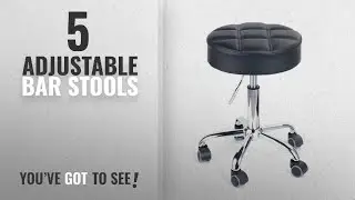 Top 10 Adjustable Bar Stools [2018]: Leopard Round Rolling Stools,Adjustable Work Stool With Wheels