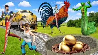 ट्रेन बचाव छोटू दादा मुर्गी वाला अंडा Train rescue Chotu Dada Murgi wala हिन्दी कहानिया comedy video