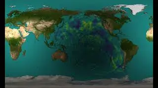 Simulation of an asteroid impact in the North Pacific Ocean, 2D representation
