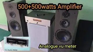 500+500watts power amplifier with analogue vu meter