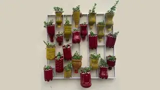 Plastic ke bottles se banaya vertical garden | 0 budget pe