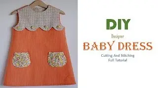 DIY Designer Baby Dress With Pockets Full Tutorial