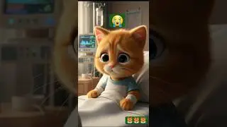 Kucing oren sedih karena sakit #animation #cat #feedshort