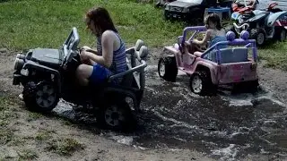 High Volts PW - Mudding 2 Jeep Powerwheels Backyard Mud Pit