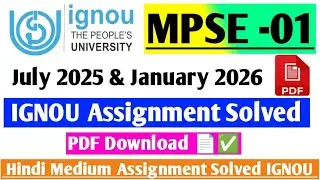 IGNOU 2nd Year MPSE 001 Assignment Solved / MPSE 001 Assignment Solved July 2025 & January 2026 📄✅💯