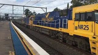 NR25+G530 lead the Indian Pacific through Doonside - with horn