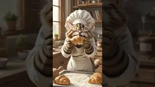 Cute Cat Baker Prepares Fresh Croissants 🐾🥐 | Adorable Baking Animation