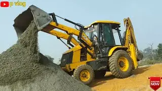 JCB 3DX Eco machine mixing dust and GSB in our village road #jcb #video #viral #jcp #jcbvideos 