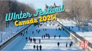 Ice Sculptures & Ice Skating Ottawa 2025 ❄️ Winterlude Festival Tour | CANADA Street Walk 4K