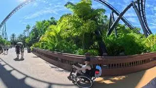 Universal Studios Orlando Walking to Veloci coaster- 360 Video watch in 4K