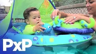 Celebrate International Learn to Swim Day with this SwimWays float! | A Toy Insider Play by Play