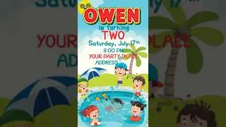 Personalized Boy Pool Party Birthday Invitation
