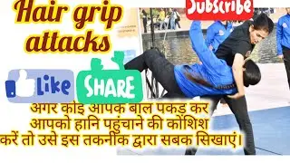 Hair grip attacks #women power #selfdifence #women safety #karate ##martialarts #fightback 