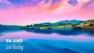 Soft Piano Music &bull; Deep Sleeping Music, 4K Beautiful Scenery, Sunset, Stress Relief