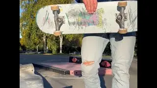 New deck and a two wheel workout (sour skateboard, independent trucks, bones stf wheels)