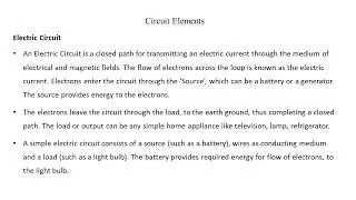 unit 1  1 circuit elements