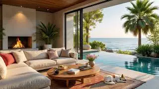 A Quiet Morning Above the Sea | Blue Horizon Lounge Piano, Jazz Tones & Natural Ocean Ambience