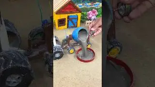 Mini Cement Mixer Toy Pouring Concrete | Satisfying Construction Video