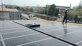 Solar clean robot wet cleaning+dry cleaning.#solarcleanrobot #solarcleaner #pvcleaner #pvcleanrobot