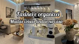 Faxina na casa/Almofadas e tapetes novos/bandeja do café ficou linda 
