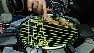 GGEM RX100 badminton racket restringing with LINING No.5