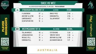 Sydenham Hillside 1st XI v Westmeadows 1st XI