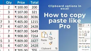 How to use clipboard group options in excel | How to use format painter | Paste special #indictech