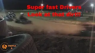Open Heat Race Bois D'arc Speedway  Dirt Track Go Kart racing 3 5 17