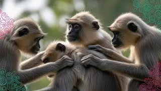 😍 बंदर समूह में घर में प्रवेश 🐒 langur baby funny | monkey family | langur ki video  | langur voice