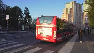 Sweden, Stockholm, bus 840 ride from Trollbäckens centrum to Haninge centrum