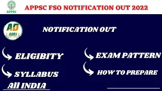 APPSC Food Safety OFficer Notification Out | APPSC FSO Eligibility, Salary, Exam Pattern, Syllabus