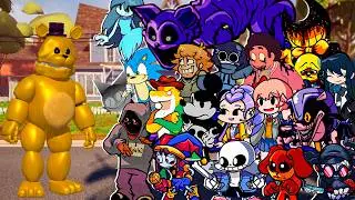 Fredbear Runaway but Different Characters Sing It 🎶 (FNF FREDBEAR RUNAWAY but Everyone Sings It)