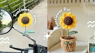 Tutorial Flower Pot Crochet & Moto Twiner 🌻🧶