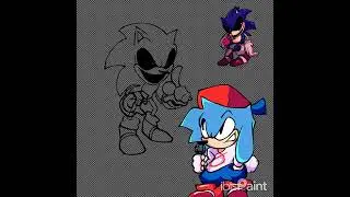 Sonic.exe and mobian bf drawing #fnf #sonicexev3 #fnfmod #sonicexefnf #fridaynightfunkin #sonic #art
