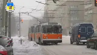 Черкаський тролейбус- Снігопад 18.01.2016 / Cherkasy trolleybus- Snowfall 01/18/2016