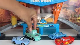 Disney Cars 🎨 Color-Changing Car Wash| McQueen, Sally, Mater & Ramone Toy Cars Cruise Out in Style!