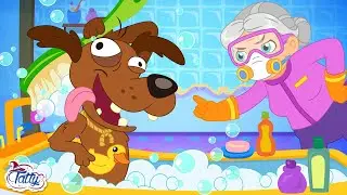 🐶  El Gran Desafío: Bañando a Perruno 🛁  Dibujos Animados de Tatty y Misifú 🧼