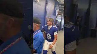 Jaxson Dart leaves the field after strong preseason game #nfl #giants