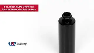 4oz. Black HDPE Cylindrical Sample Bottle with 24/410 Neck | U.S. Plastic Corporation&reg;