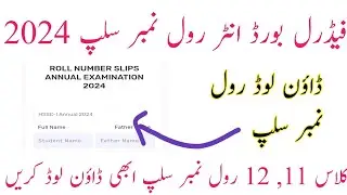 How to Download Fbise Roll No Slip 2024 || Fbise Class 11th 12th Roll Number Slip 2024