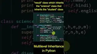 Multilevel inheritance in python #shortsviral #bintuharwani #multilevelinheritance #pythonfreecourse
