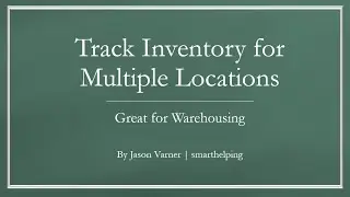 Inventory Tracking for Multiple Locations: Excel Template