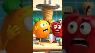Apple vs Orange &ndash; The Juice Crown 🥤🍎🍊 | Cartoon Slapstick Showdown  #food #shorts