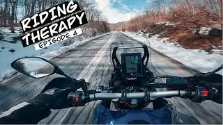 6 Minutes of Relaxing Motorcycle Riding In Snowy Mountains