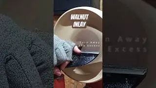 Woodturning - Walnut Inlay in a Turned Sycamore Bowl