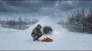 Building a Warm and Cozy  Cabin for Survival, 69 Days of Survival in in the Wild