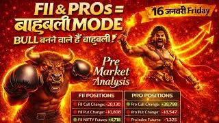 Pre Market Analysis & Report | FII DII & F&O Data | Nifty, Bank Nifty, Sensex Analysis | 16 Jan
