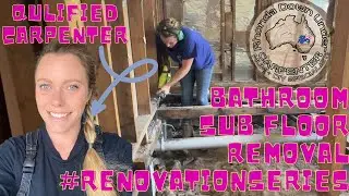 Removing Subfloor for Seamless Transition to Achieve a Modern Bathroom Design #renovationseries