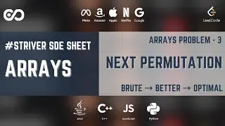 Next Permutation | Striver SDE Sheet (Arrays-3) | LeetCode 31 | Java C++ Python JS